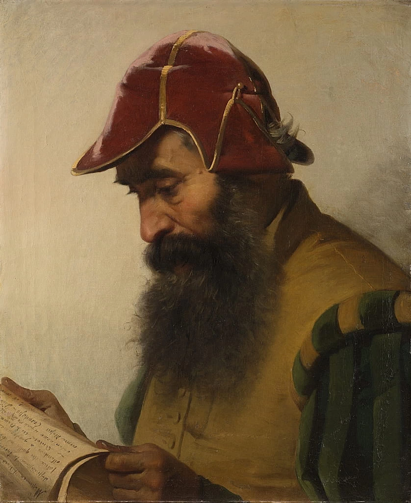 Benvenuto Cellini che legge il suo manoscritto
